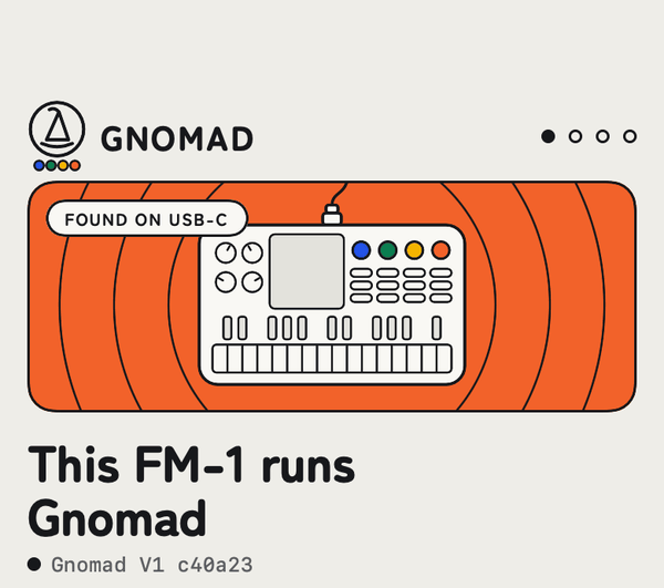 The app's first screen: This FM-1 runs Gnomad.